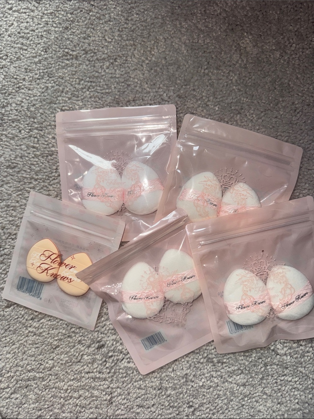 Flower Knows Pink & White Makeup Sponge Duo - Soft Blending Puff Multi Pack